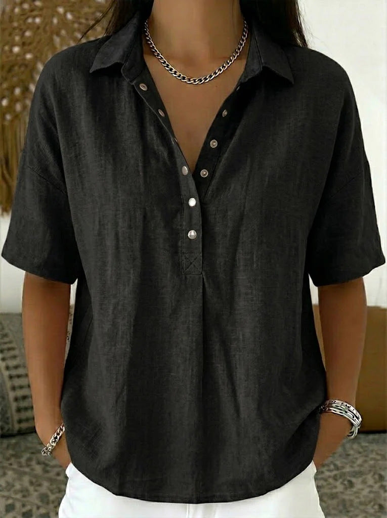 Chemise Boutonnée Décontractée d'Été - Auperia, mode femme élégante