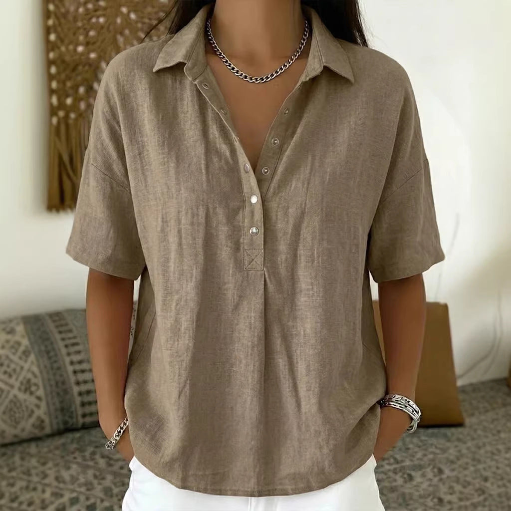 Chemise Boutonnée Décontractée d'Été - Auperia, mode femme élégante