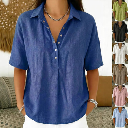 Chemise Boutonnée Décontractée d'Été - Auperia, mode femme élégante