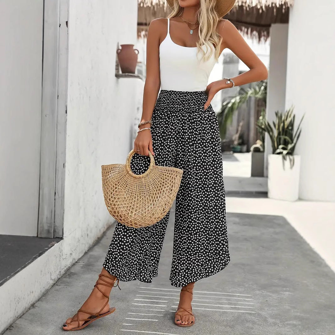 Pantalon Large Taille Haute à Pois - Auperia, mode femme élégante