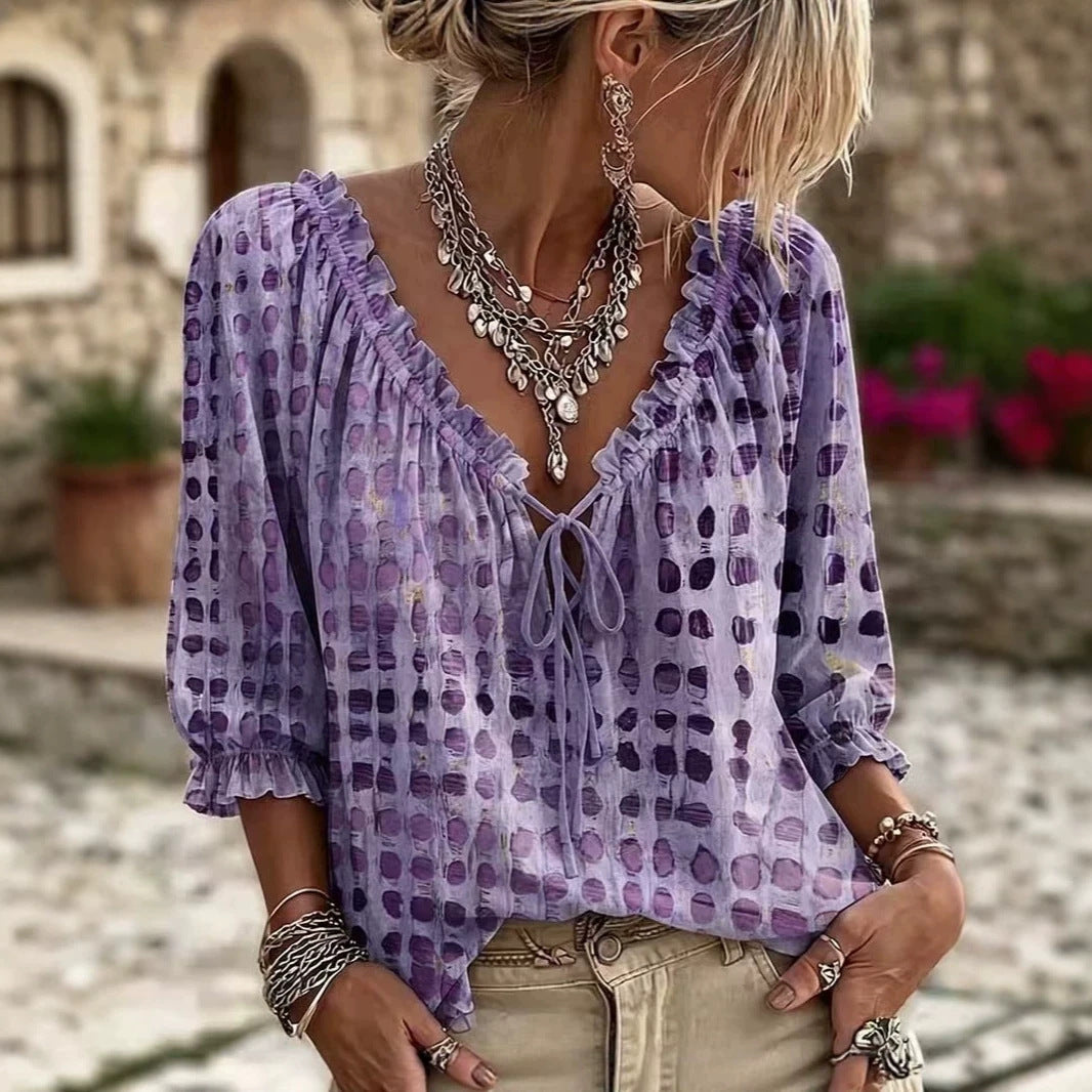Chemise Imprimée Esprit Ethnique Chic - Auperia, mode femme élégante