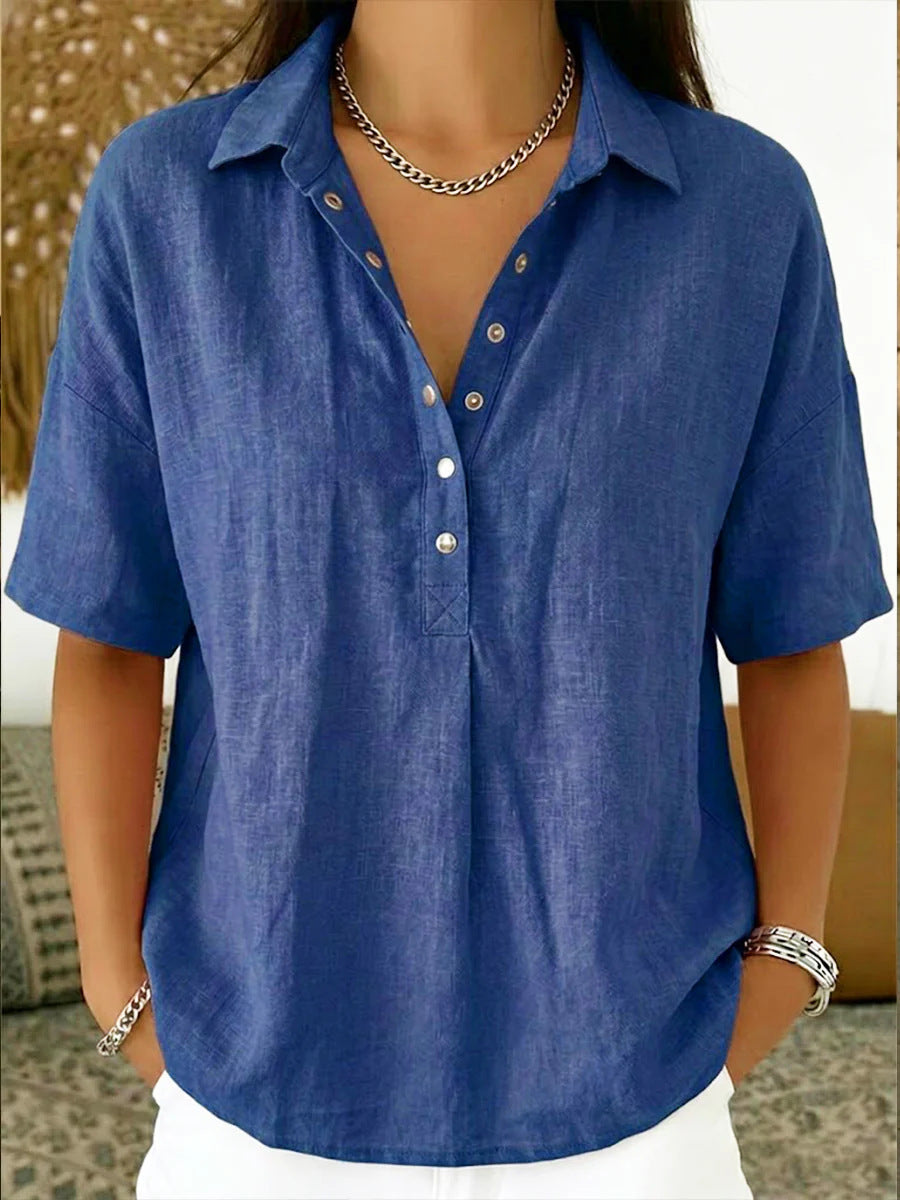 Chemise Boutonnée Décontractée d'Été - Auperia, mode femme élégante