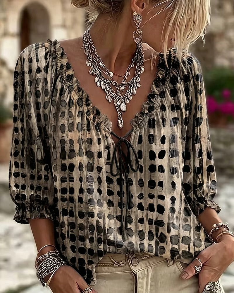 Chemise Imprimée Esprit Ethnique Chic - Auperia, mode femme élégante