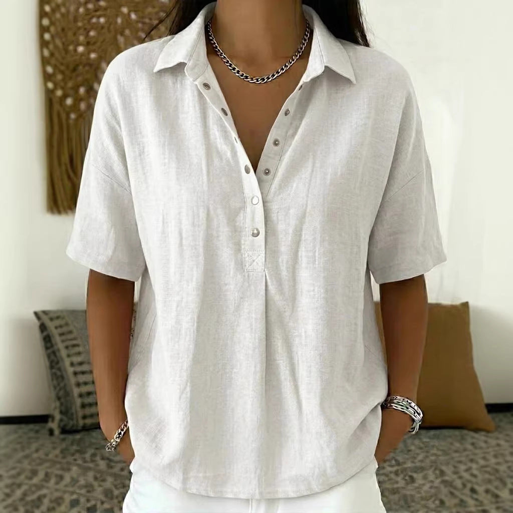 Chemise Boutonnée Décontractée d'Été - Auperia, mode femme élégante