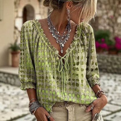 Chemise Imprimée Esprit Ethnique Chic - Auperia, mode femme élégante