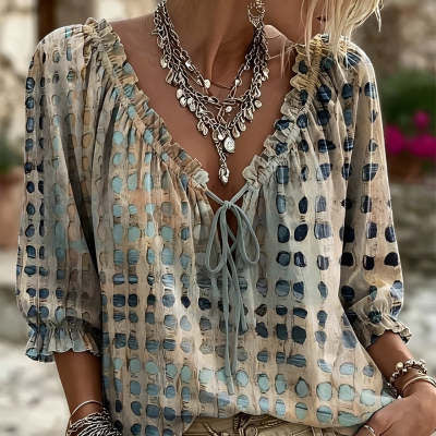 Chemise Imprimée Esprit Ethnique Chic - Auperia, mode femme élégante