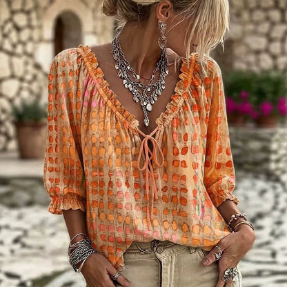 Chemise Imprimée Esprit Ethnique Chic - Auperia, mode femme élégante