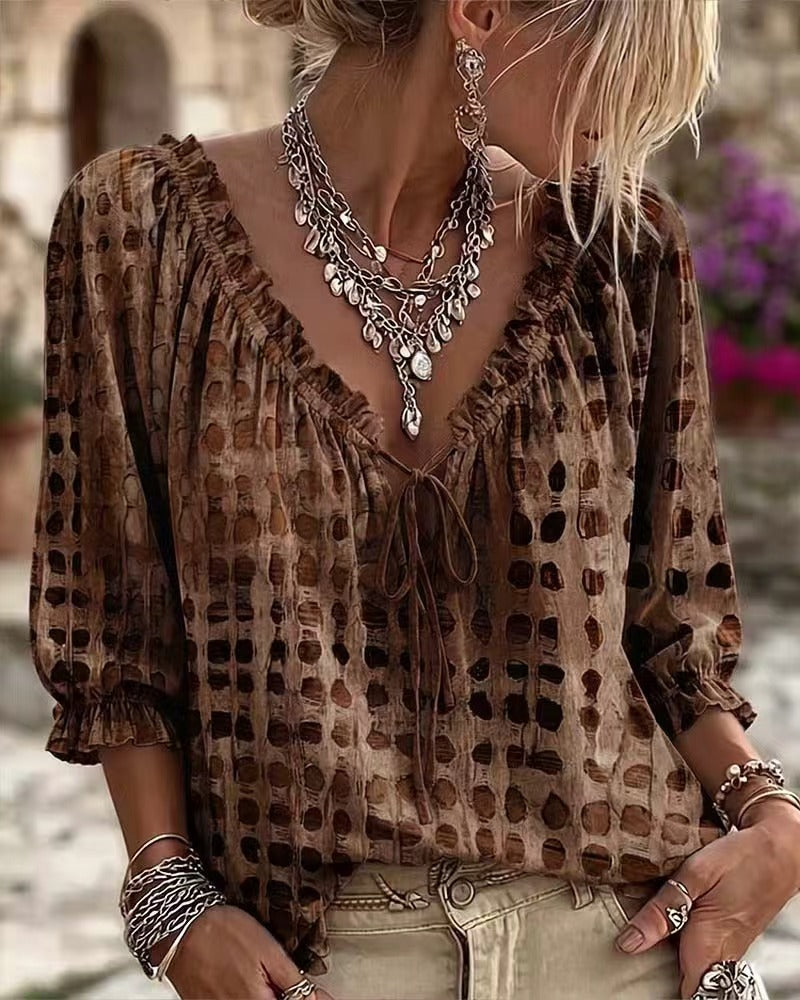 Chemise Imprimée Esprit Ethnique Chic - Auperia, mode femme élégante