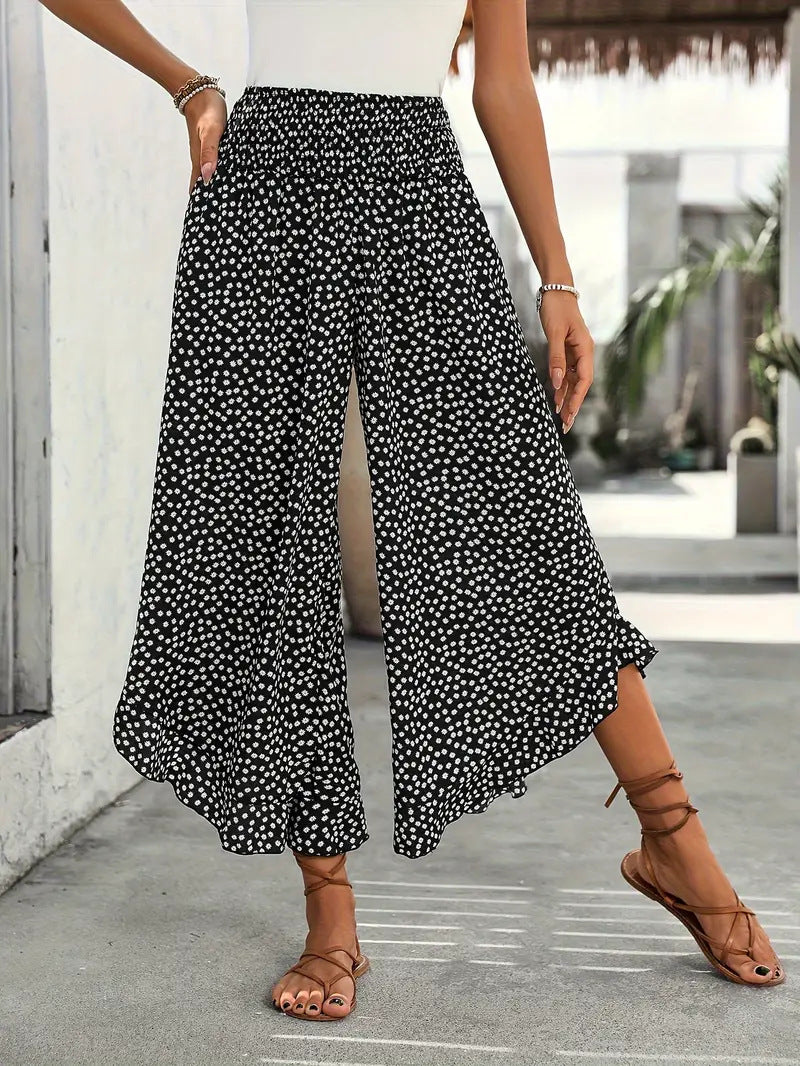Pantalon Large Taille Haute à Pois - Auperia, mode femme élégante
