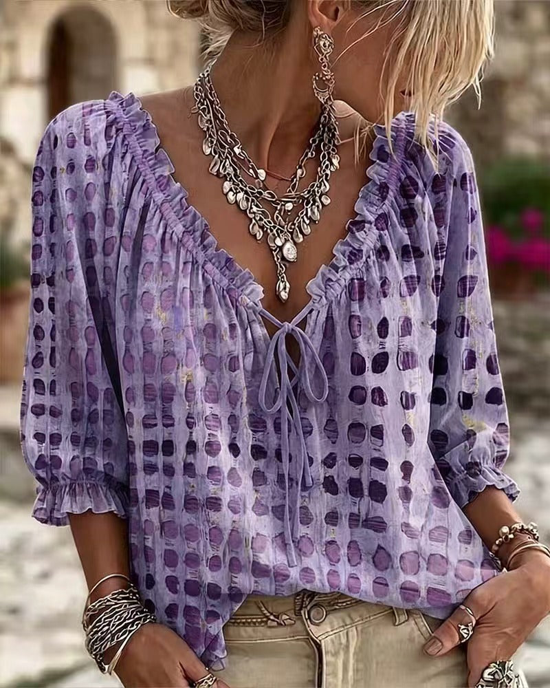 Chemise Imprimée Esprit Ethnique Chic - Auperia, mode femme élégante