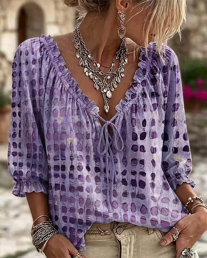 Chemise Imprimée Esprit Ethnique Chic - Auperia, mode femme élégante