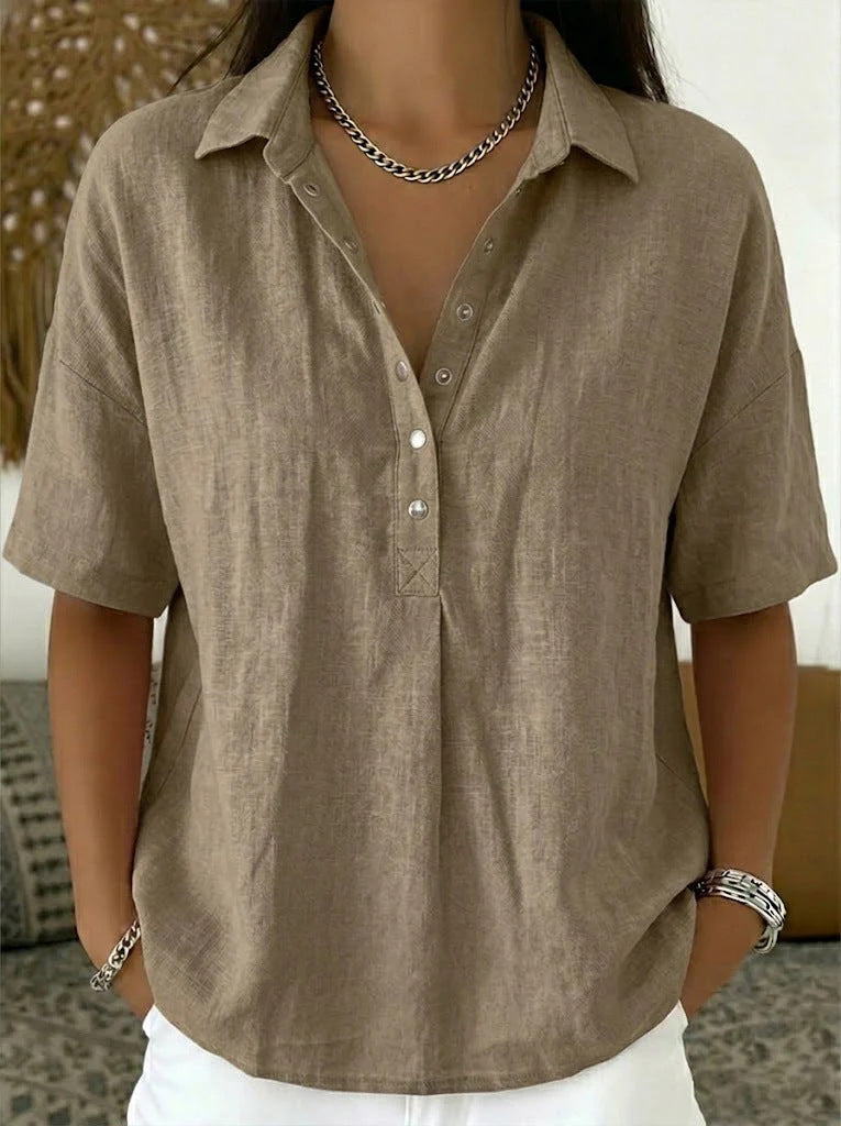 Chemise Boutonnée Décontractée d'Été - Auperia, mode femme élégante